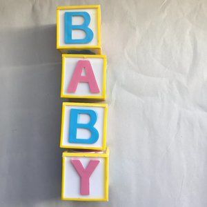 Vintage Baby Blocks Cake Topper Supplies